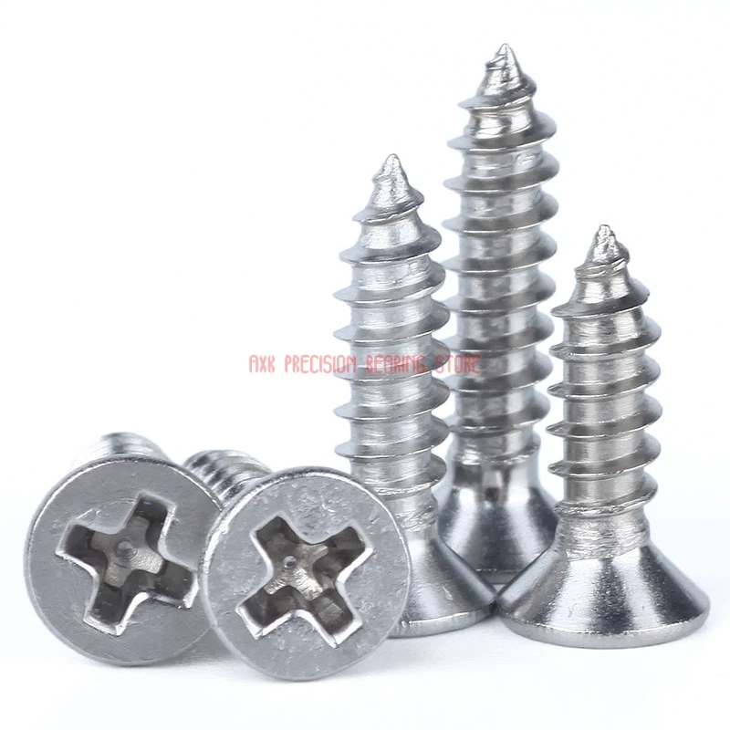 2023 New Parafuso 304 Grade M1.7 M2x3/3.5/4/5/6/7 Stainless Steel Countersunk Head Self-tapping Screws / Micro Flat Electronic