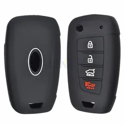 AX custodia protettiva in Silicone per telecomando con chiave a conchiglia per Hyundai Kona Skin Holder 4 Button 2018 2019