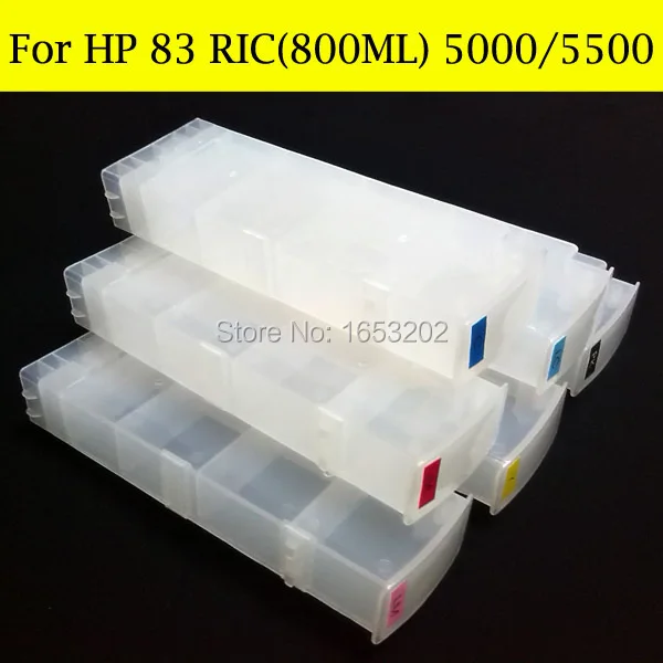 6 PCS/Lot For HP 83 Refill Ink Cartridge Use For HP Designjet 5000 5000XL 5000pc 5500 5500PS Printer With Chip Decoder