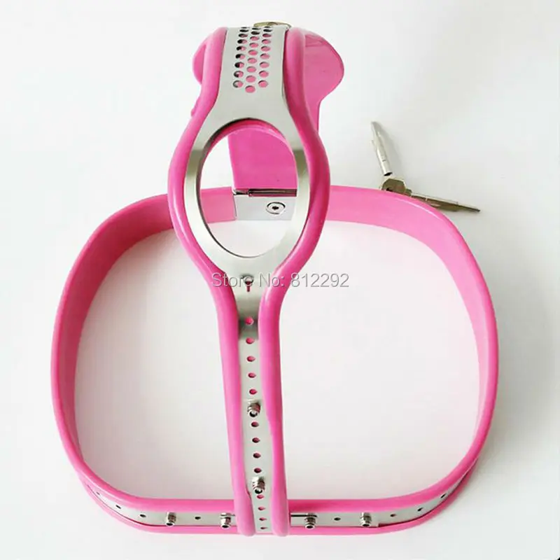 Stainless Steel Pink Chastity Belt Enforcer Chastity Device BDSM Sex Toys Female Chastity Belt Adjustable For Women Metal Underw