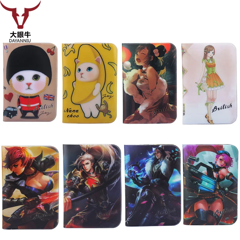 

Popular PVC cool cartoon passport holders travel passport cover Animation Character passport case fro young people