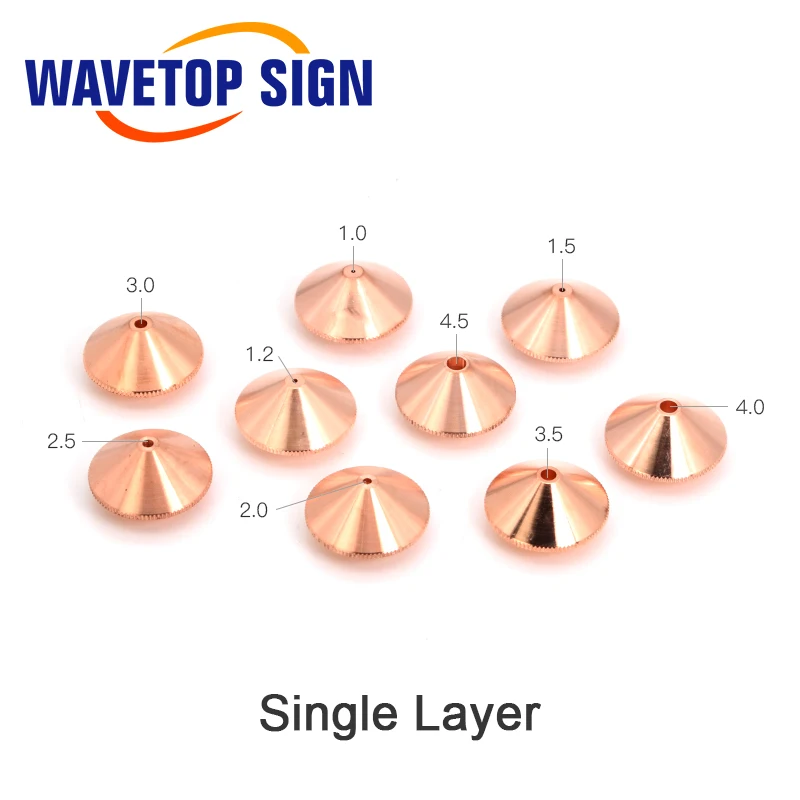 WaveTopSign Dia.28mm Laser Nozzle Single Double Layer Caliber 0.8-5.0 Thread M11 for Precitec WSX Fiber Laser Cutting Head
