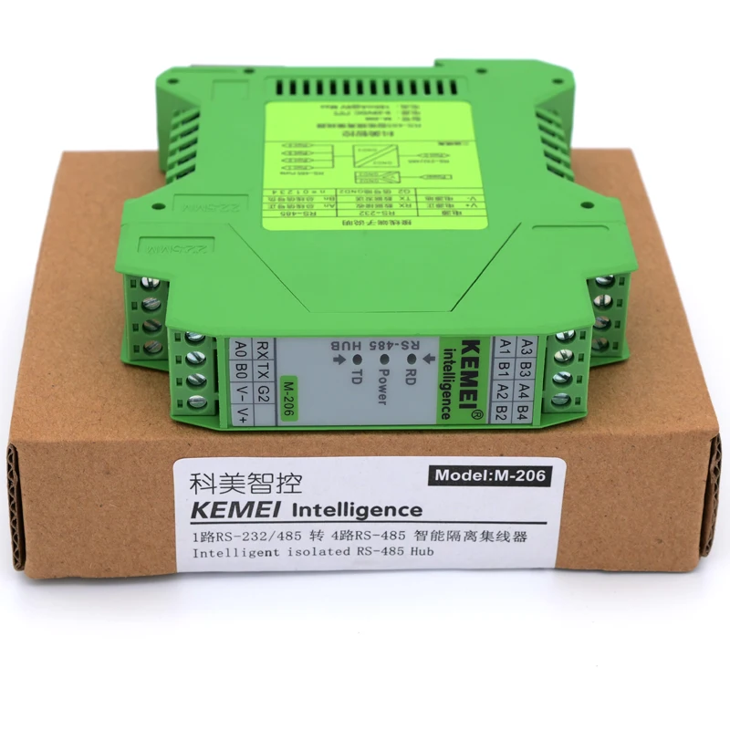 RS485 Hub Sharer 4-Port 1-Divide 4-Channel RS232/RS485 Converter Photoelectric Isolation Three-Terminal Isolation