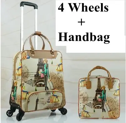 20 Inch  Women Travel  luggage Trolley Bag on wheels travel Suitcase Travel Rolling Bag Set  Baggage Rolling Travel wheeled bag