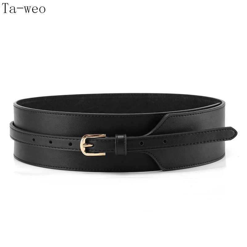 Women Dress Belt, Fashion Coat Leather Belt For Women, Pin Buckle Cowhide Leather Women Belts, Mid-waisted Wide Belt