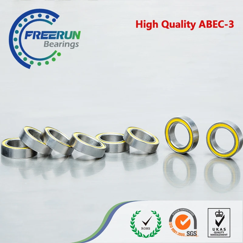 10PCS 10X15X4 6700 2RS ABEC3 10X15X4mm Yellow Rubber Seals bearing Model bearing 6700-2RS