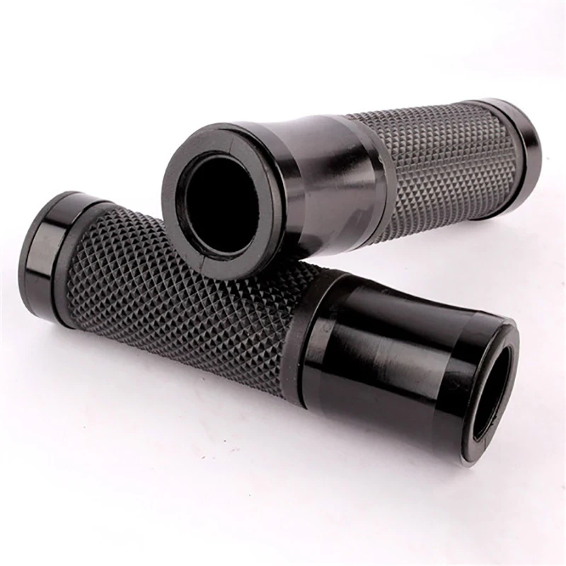 Evomosa CNC Aluminum Rubber Gel Motorcycle Grips None-Slip Motor Hand Grips  7/8