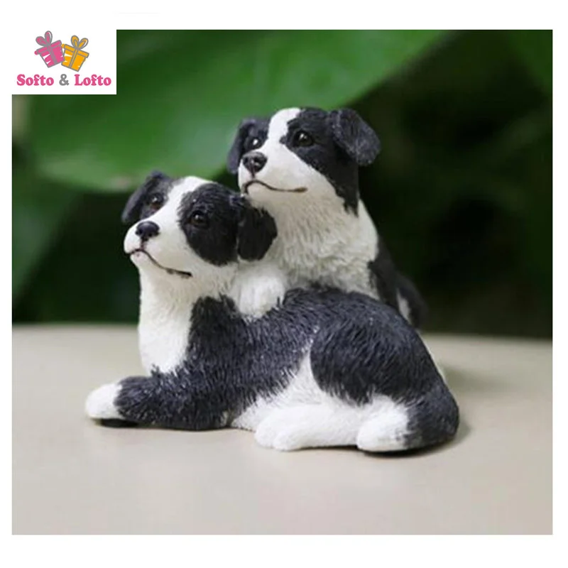 CUTE baby Border Collie dogs artificial figure,car styling room decoration,Christmas gift toy doggy, puppy pet cake decorations