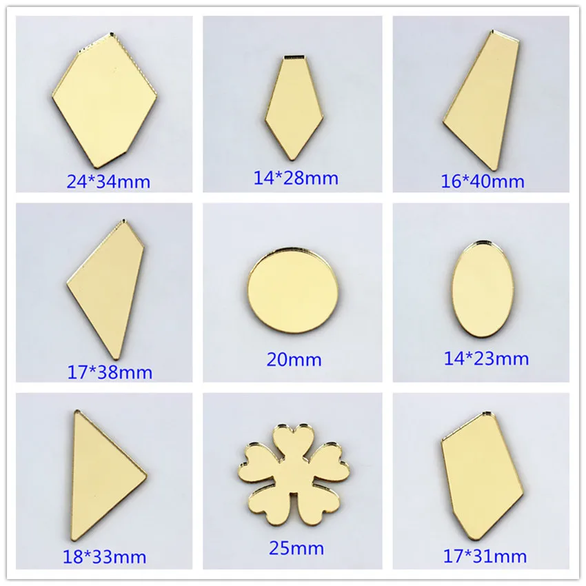 18*33mm 20pcs Top Quality Triangles coffee mirror Hot fix Acrylic rhinestones flatback Stone crystal for DIY Costume trim ZZ3001