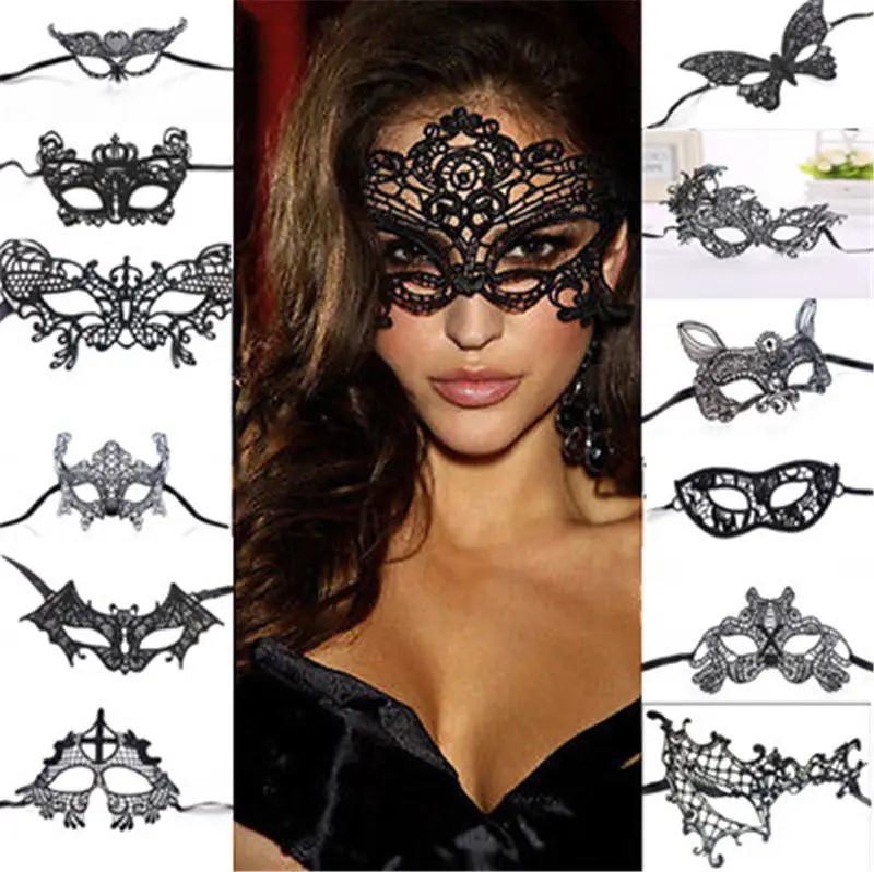 1PCS Hot Sales Sexy Lady Black Lace Mask Cutout Eye Mask For Masquerade Party Fancy Dress Costume Halloween Party Fancy