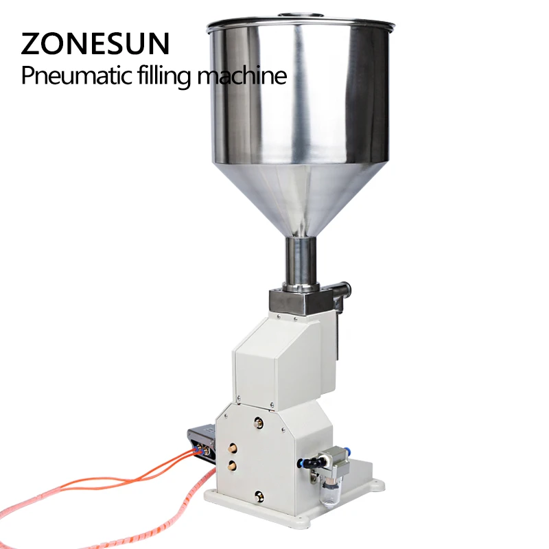 ZONESUN A02 Pneumatic Paste Liquid Filling Machine Stainless Steel Food Hand Cream Filler Machinery Tank Capacity 10kg