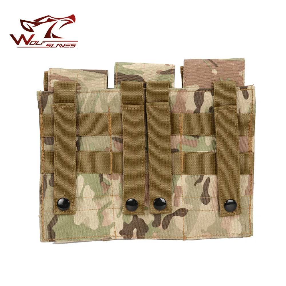 Molle-bolsa táctica Triple Mag para Rifle M4/M16, porta balas, accesorios de caza, verde militar, ACU MC, 5,56mm