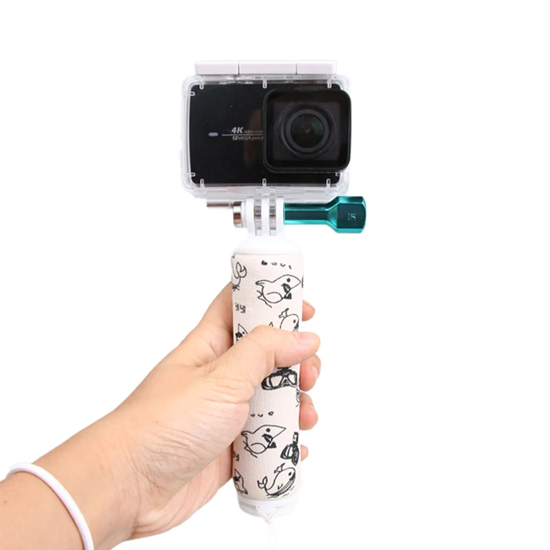 Gốc Bobber Nổi Không Thấm Nước Thanh Cầm Tay Stick Monopod Hand Grip Đối Với XiaoYi II Hành Động Máy Ảnh Accessoies