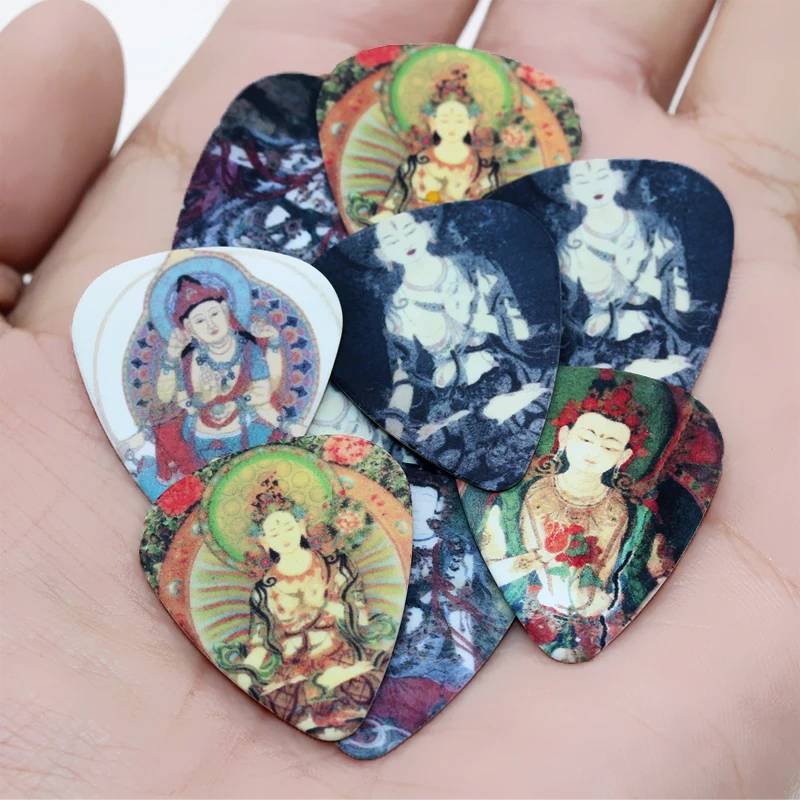 SOACH 10pcs/Lot 0.71mm thickness guitar strap guitar parts Chinese Buddhism Buddha design guitar picks