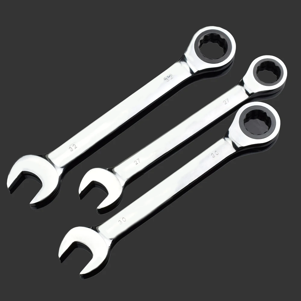 24mm 25mm 27mm 30mm  Fixed Double Head Ratchet Wrench Keys Combination Spanner Set Universal Wrench