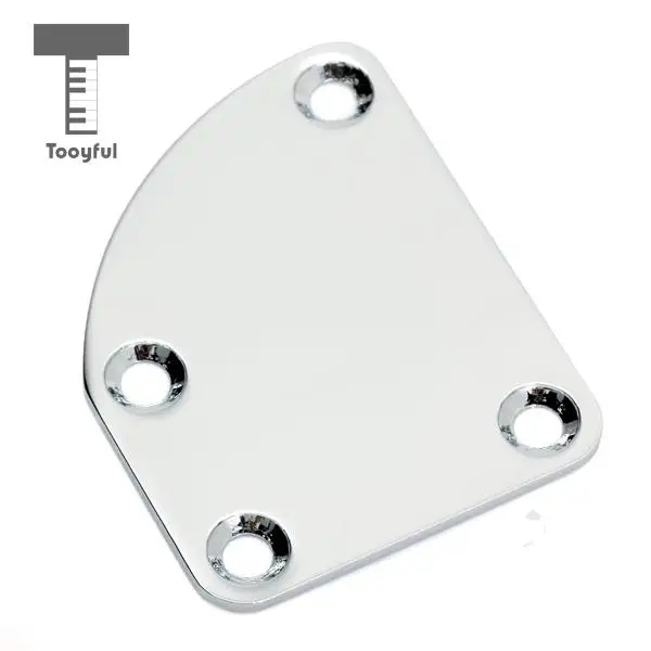 Tooyful Electric Telecaster Guitar Neck Plate Bass Guitar Neck Strength Connecting Board Joint Plate - Including 4 Screws Chrome