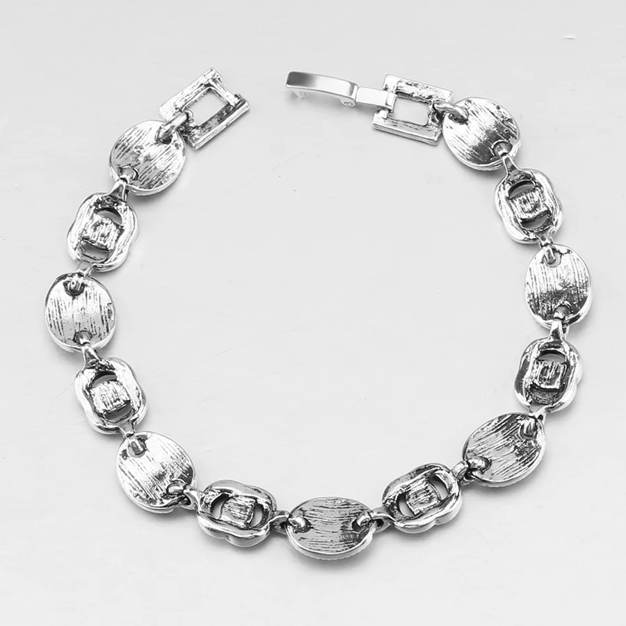 Wholesale Vintage Tibetan Silver Color Cross Circle Charm Bracelets & Bangles For Women Bohemian Fashion Crystal Jewelry 2018