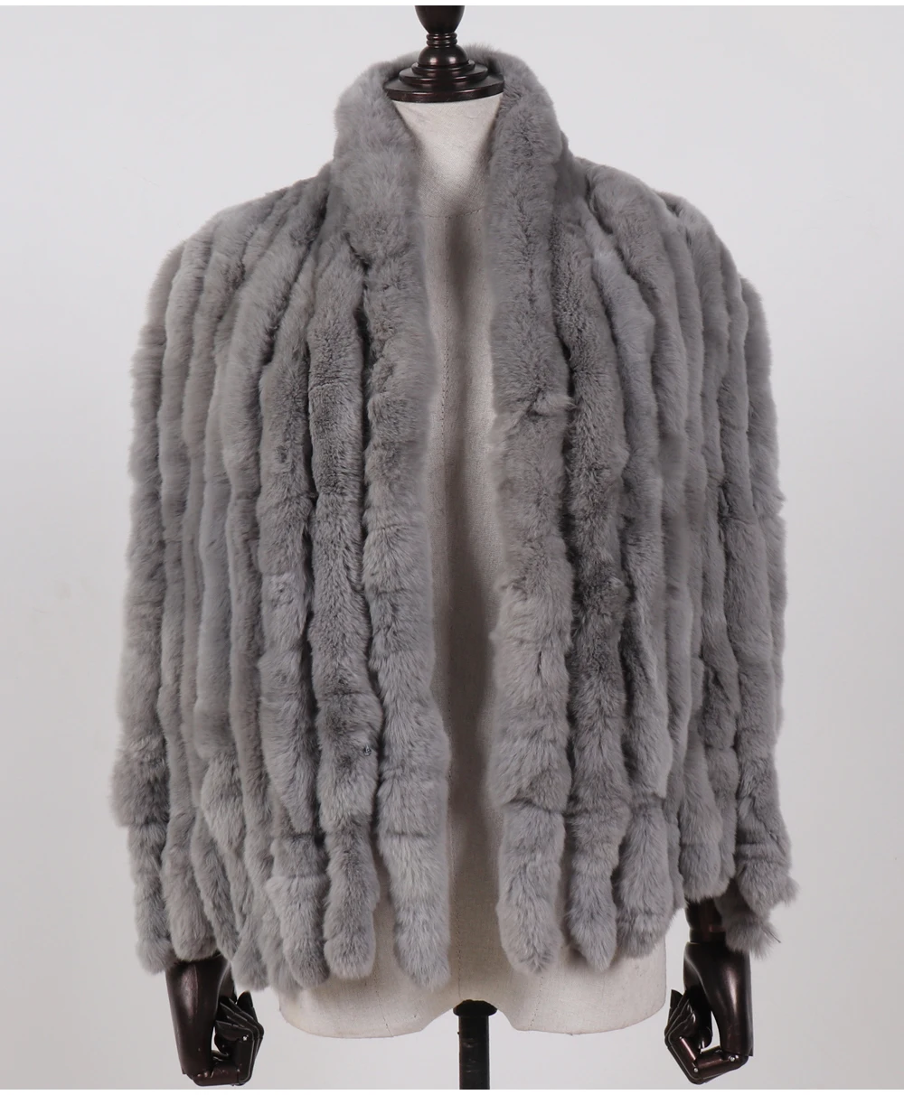 Neuer langer Schal aus echtem Rex-Kaninchenfell für Damen, warm, weich, hochwertig, modischer Rex-Kaninchenfell-Schal mit Quasten. – Detail 12