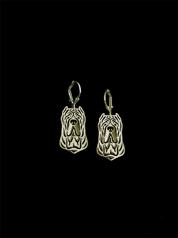 

New 2016 Unique Romantic Gold Silver Color Neapolitan Mastiff Drop Earrings Wholesale Animal Earrings For Women Girl Aros