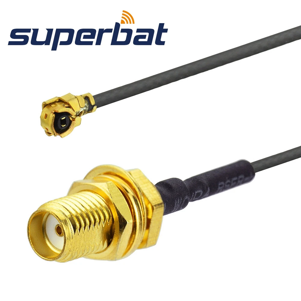 Superbat SMA Jack Bulkhead to IPX/UFL Straight Female with Cable 1.13mm 10cm RF Pigtail Cable