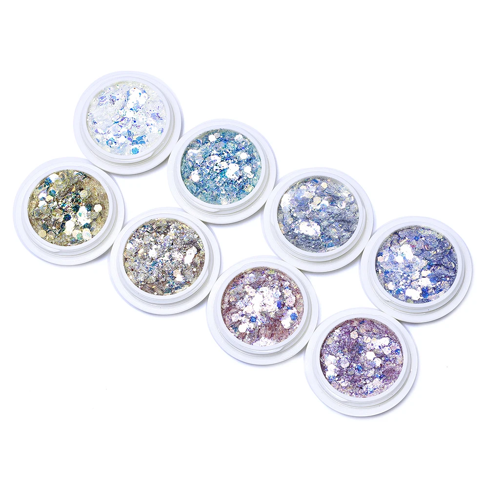 

Opal Chunky Glitter Holographic Glitter, Eye Hair Body Nail Glitter Bulk, Iridescent Sparkle Sequin Flake Chunky