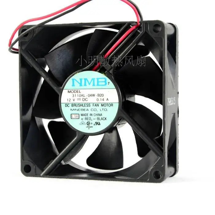 

Free shipping Original NMB 3110KL-04W-B20 8025 8CM 12V 0.14A two wire ball cooling fan