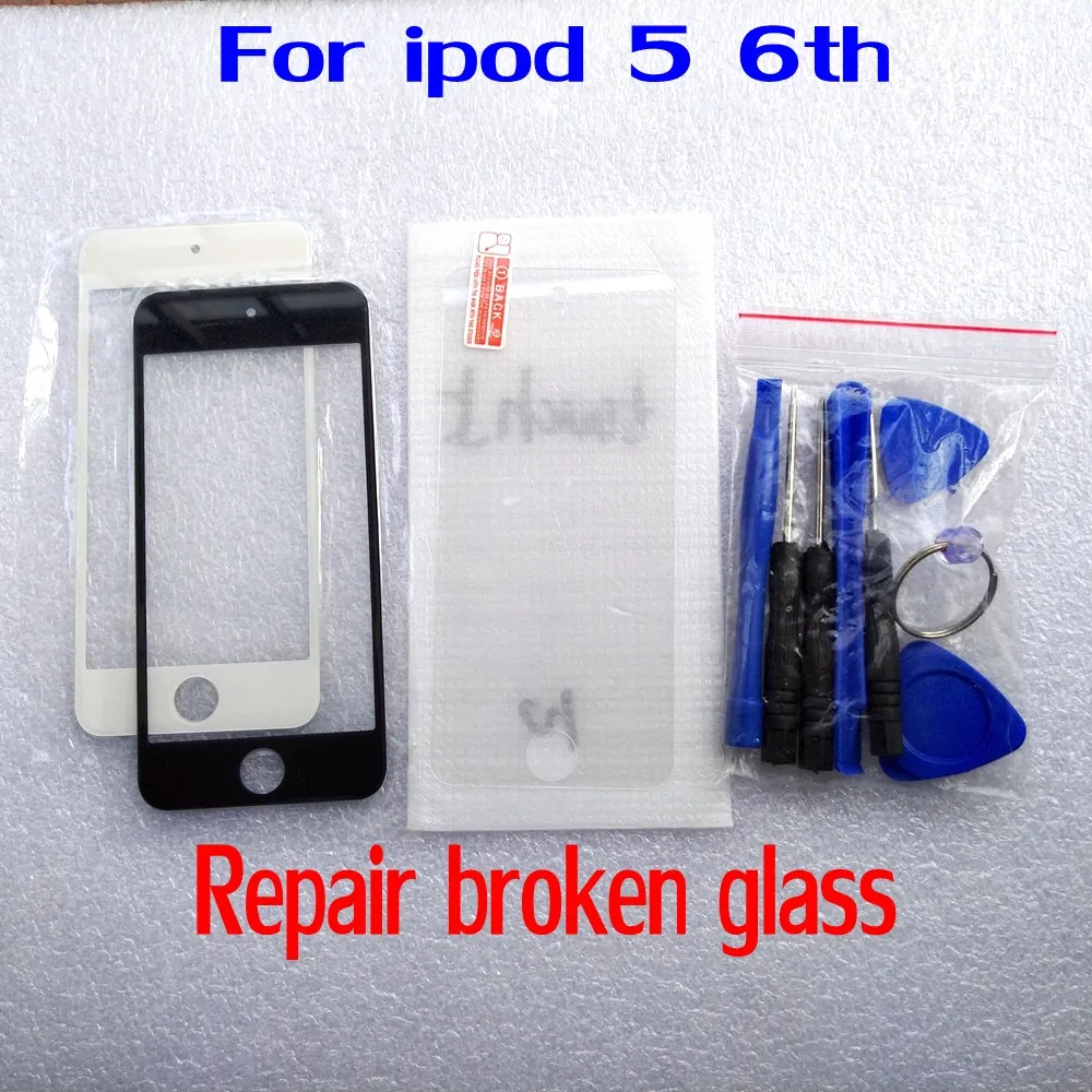 NEW Replacement  Front Glass lens For iPod Touch 5/6th Gen Outer glass Lens For repair broken glass part with tool Tempered film