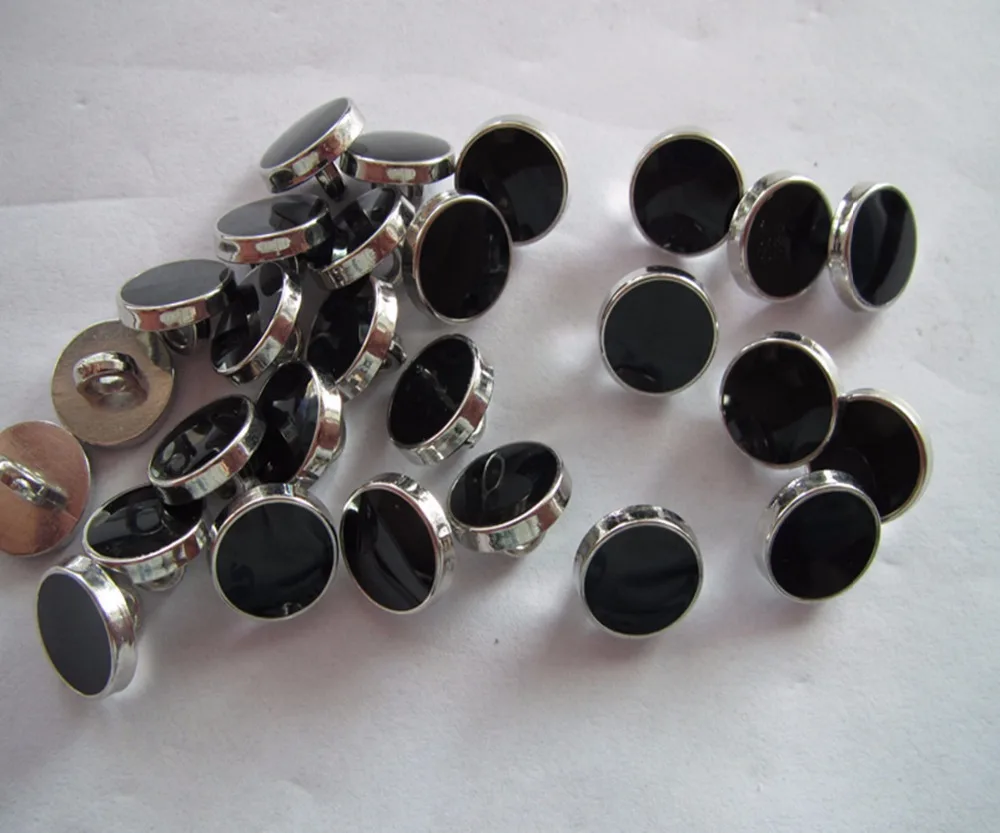 16L fashion shirt button  Drops of black oil blouse button plastic silver shan kundies button factory button can customed 50pcs