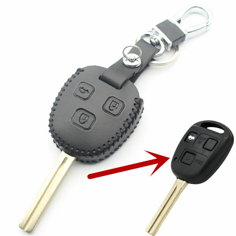 FLYBETTER Genuine Leather Remote Key Case Cover For Lexus IS200/RX330/GX470/ES300/Prado/Crown/Previa  L59