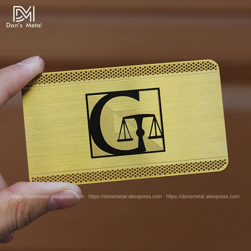 Gold hollow stainless steel business card and black membership card stainless steel metal business card