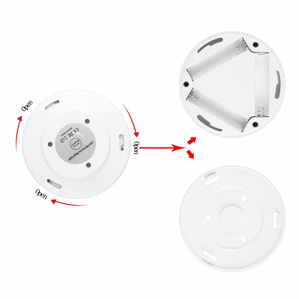 PIR LED Night Light Motion Sensor Wall Lamp Wireless Cabinet Light Wall Light Auto On/Off Closet Battery Power