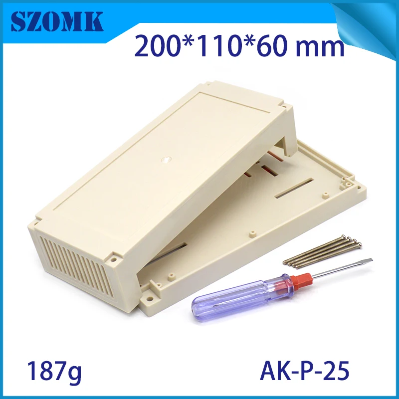 

10 Pcs 200*110*60mm szomk wall mounting plastic box for electrical PLC control casing din rail enclosure display box