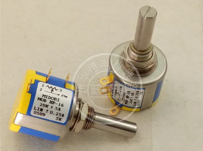 [VK] ORIGINAL MIDORI HP-16 50K 20K  wire wound  multi-circle potentiometer  axis 25*6MM 25*6  switch