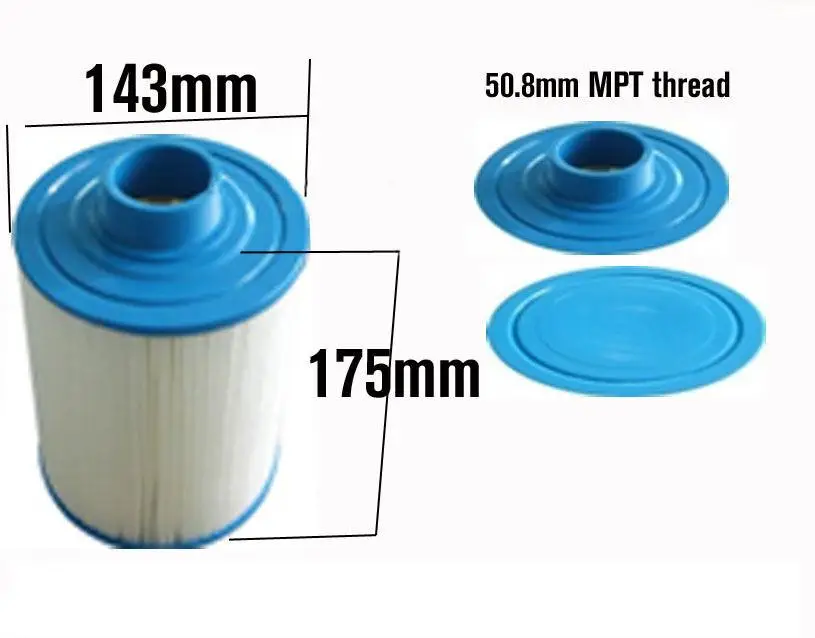 filter for Jazzi pool 2011 version Cartridge filter, hot tub paper filter for chinese spas, 175mmx43mm,50.8mm MPT thread