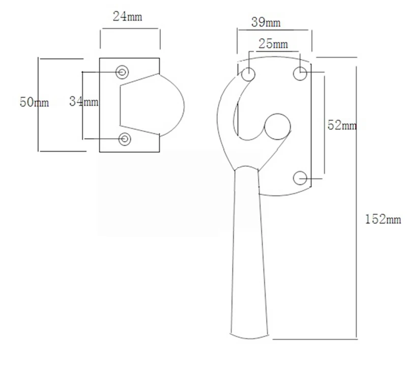 Stainless Steel Oven Door Lock Cabinet Sealing Handle Mechanical Flat Pressure Lock for Kitchen Appliances