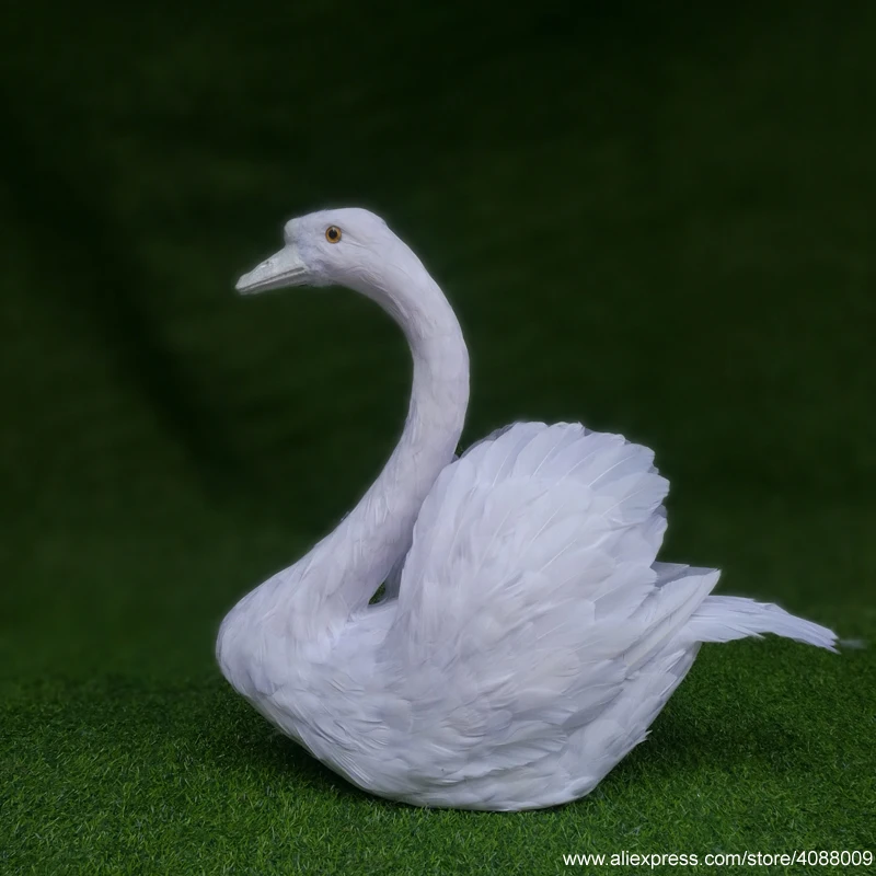 Pastoral Imitated Swan adornment creative handicrafts feather Swan fit for wedding Garden Birthday Party deco 50*55CM