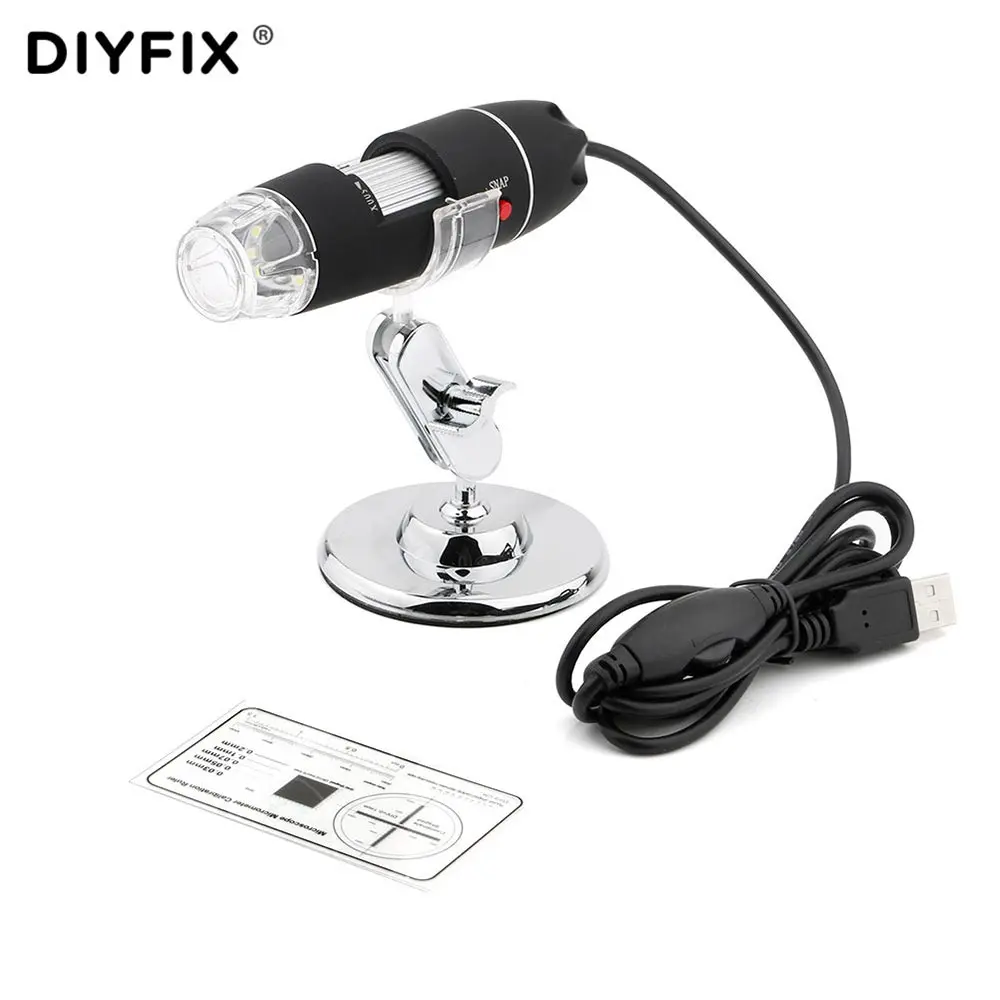 

DIYFIX Electronic 8 LED 1000X/500X USB Digital Microscope Endoscope Camera Zoom Magnifier with Adjustable Metal Stand