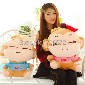 large 60cm a pair loves monkeys plush toy yoyo and cici monkey doll Christmas gift d7067