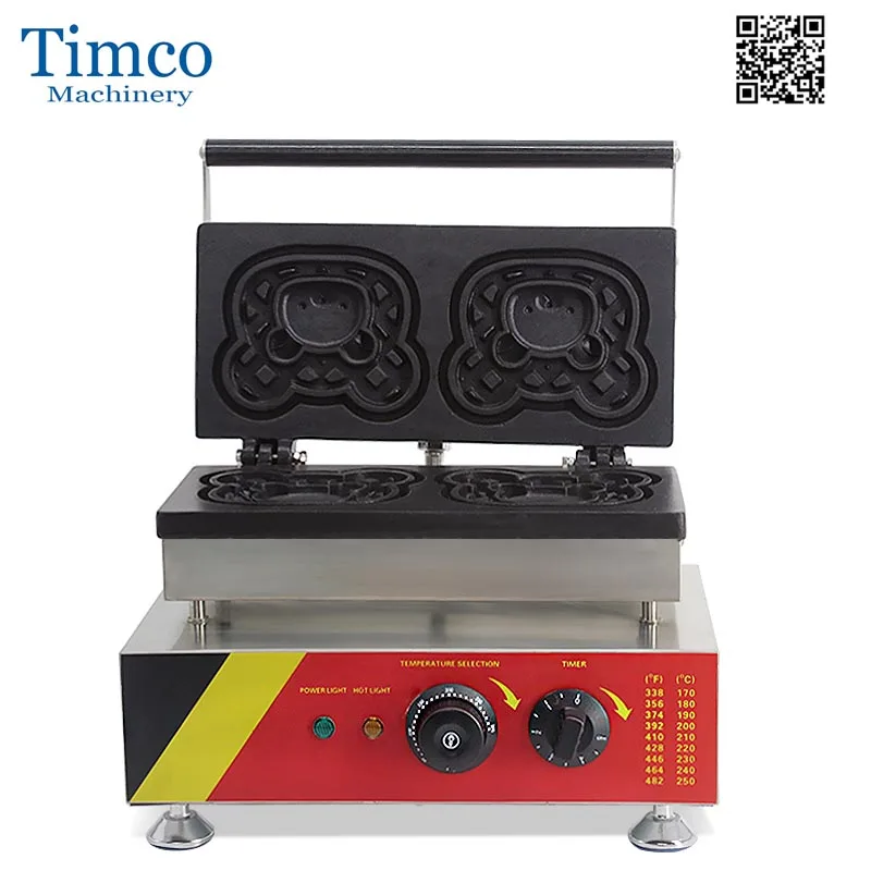 TIMCO 2PCS Bear Waffles Maker Machine Cute Cartoon Waffle Baker Making Machine