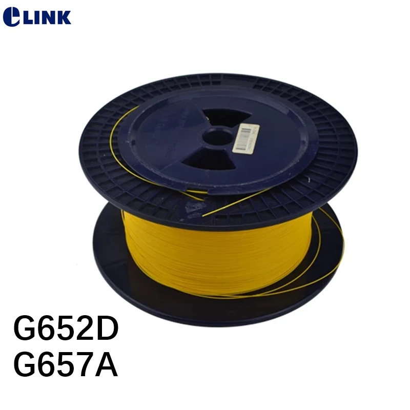 

2500mtr 0.9mm tighted fiber optic cable G652D G657A 9/125um SM yellow for fiber pigtails ftth Singlemode wire 2.5km/roll ELINK