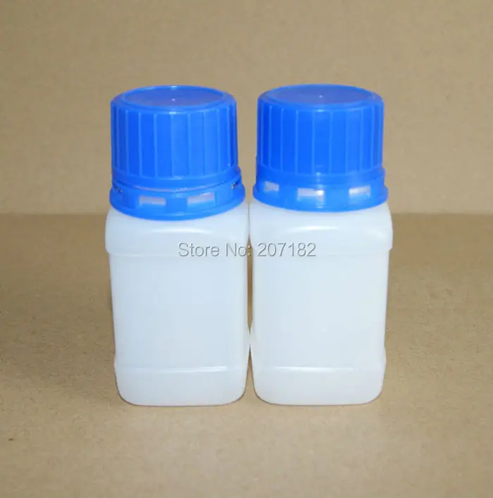 (100pcs/lot)100ml Translucent Square HDPE Bottle, Plastic Bottle, Liquid Bottle, Chemical Bottle withTheftproof Cap & inner cork