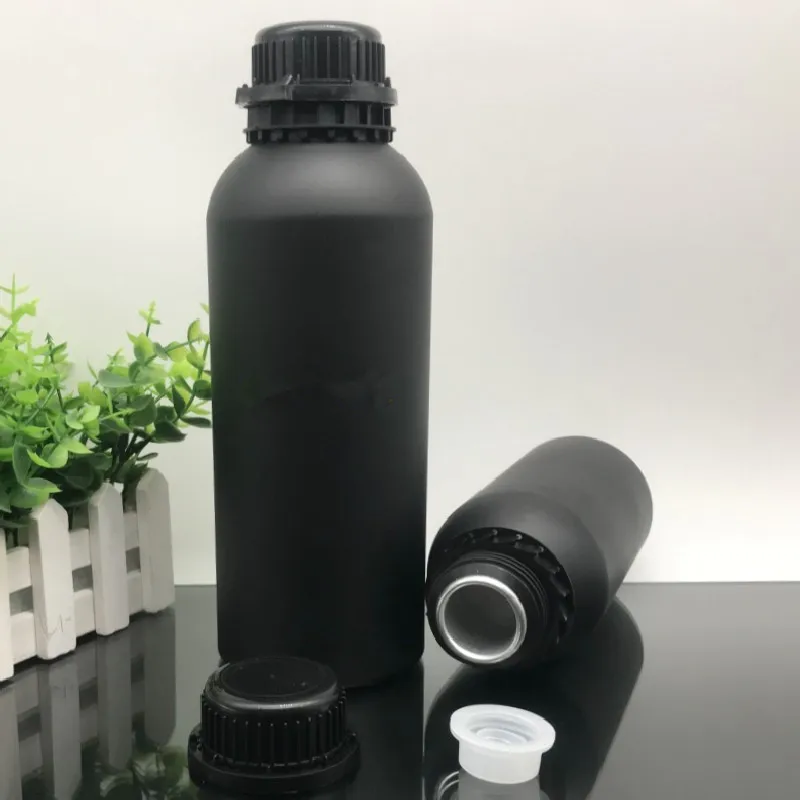 

Free ship 8pcs/lot black color 500ml 1000ml aluminum bottles for essential oil bottles with tamper evident caps chemical bottle