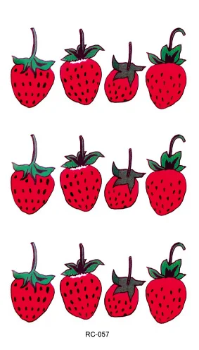 

Rocooart RC-057 Red Strawberry Fake Tattoo Cute Fruit Waterproof Temporary Tattoo Stickers Girls Taty Tatuagem For Kids Women