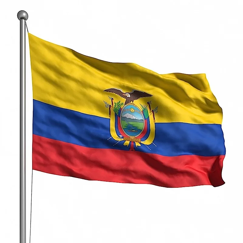 ECUADOR POLYESTER INTERNATIONAL COUNTRY FLAG Indoor Outdoor The Flag of Ecuador Polyester Flag 5*3 FT 150*90 CM