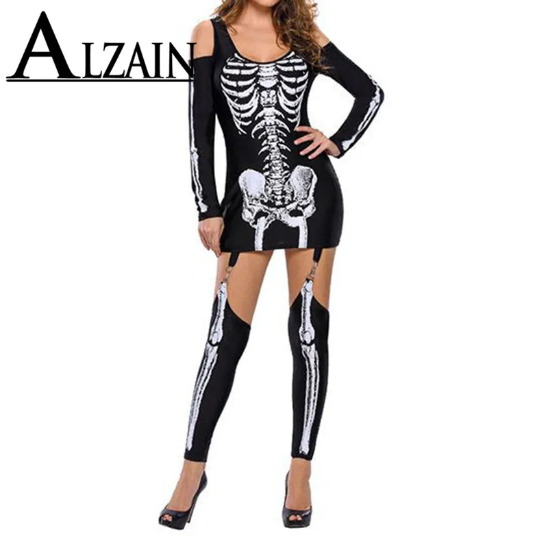 Halloween Costumes For Women Horror Zombie Costume Female Sexy Skeleton Costume Halloween Clothes Jumpsuit Body S-XXL