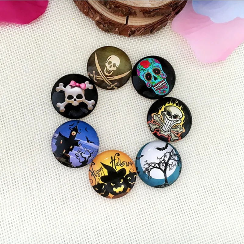 Free shipping (14pcs/lot) Dia.3cm Round Crystal Glass fridge magnet Halloween Decoration Whiteboard Message Stickers