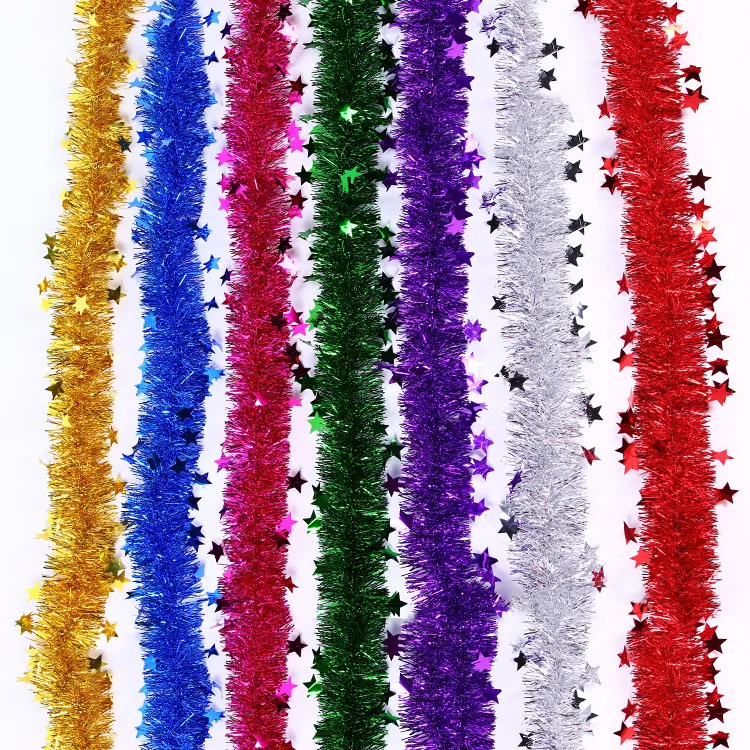 

Christmas tree decoration colorful ribbon with star party decoration ribbon