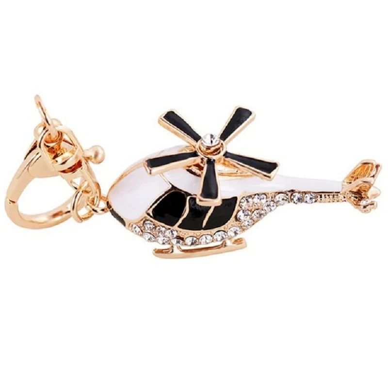 2024 Crystal aircraft Pendent airplane Model keychain Bomber Fighter Combat Helicopter airplane Car Key rings Men Jewelry