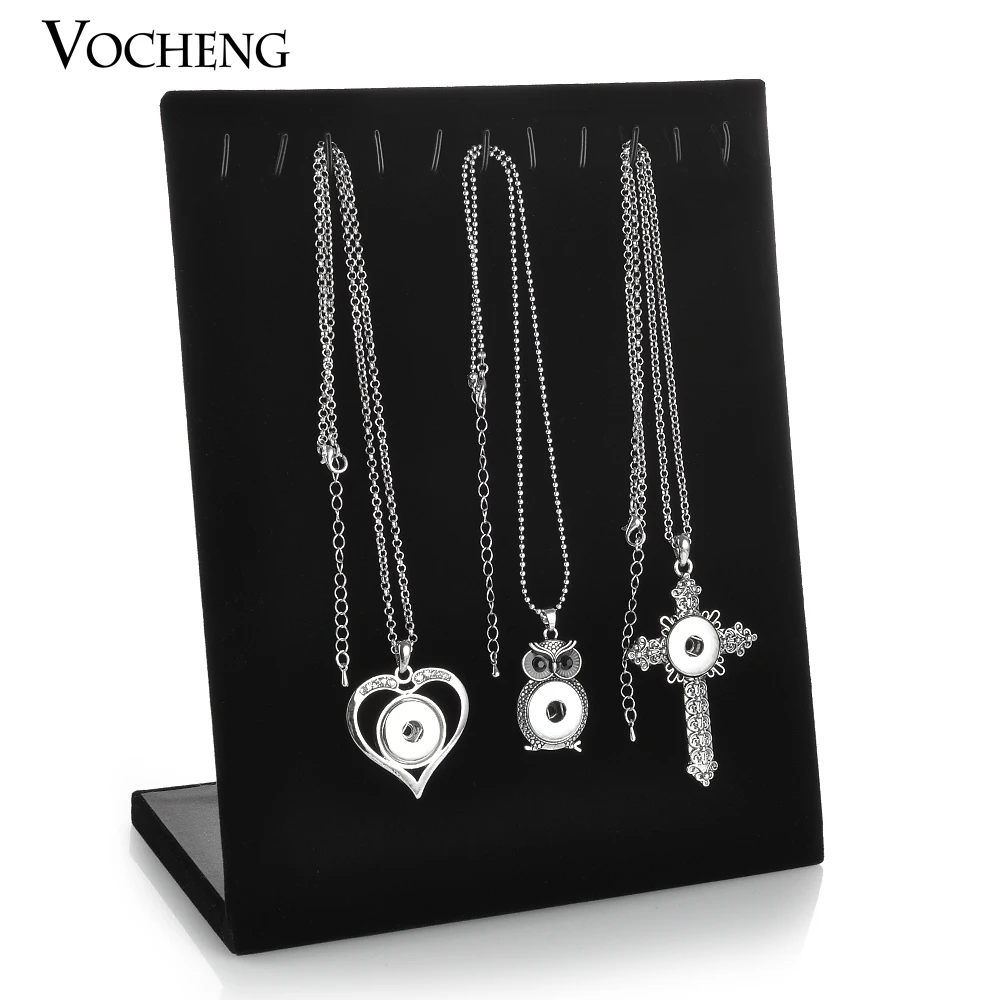 Vocheng Black Velvet Rectangle Jewelry Holder Pandent Necklace Display Stand NN-426