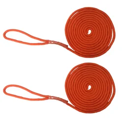 2PC 15FT 10.5MM Marine Boat Fender Dock Line Double Braid Anchor Mooring Rope